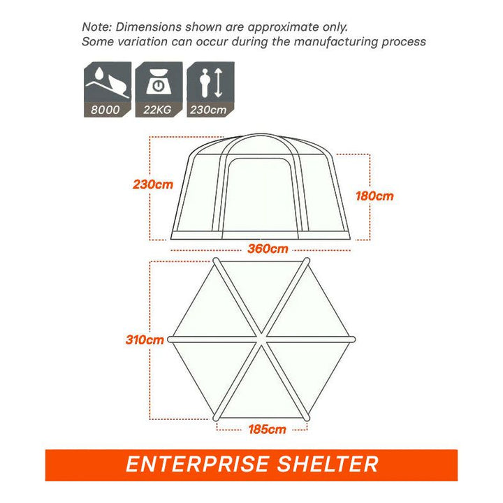 Enterprise Flow Blackout Tent & Enterprise Inflatable Shelter V2 Combo