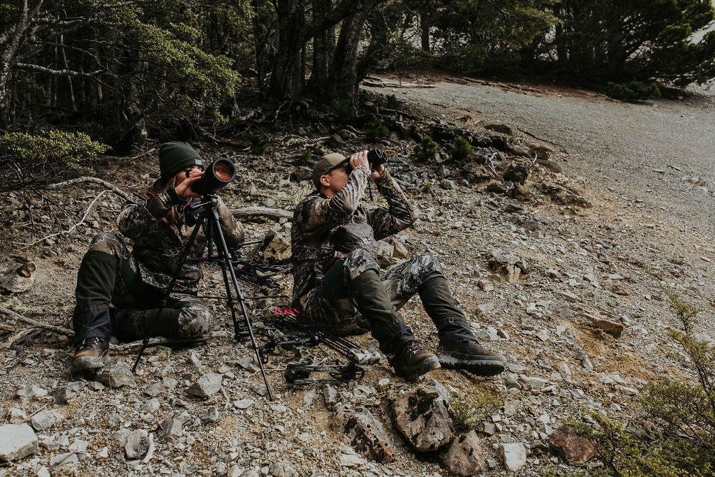 spotting scope in use