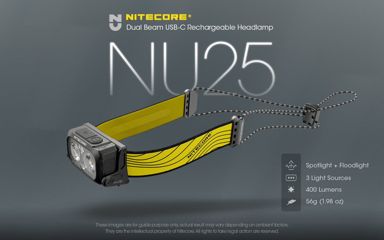 Nitecore NU25 V2 Rechargeable Headlamp (400 lumens)