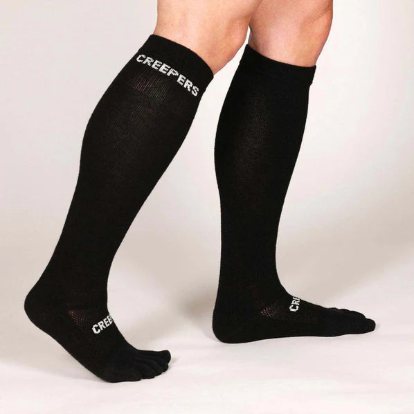 Creepers Merino Over The Calf Sock — detail | Creepers NZ