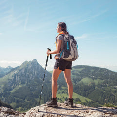 Peak XV Traveller Cork &amp; Carbon Antishock Folding Poles (Pair) — detail | Peak XV NZ