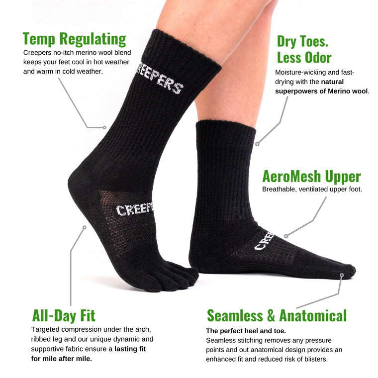 Creepers Merino Crew Sock — detail | Creepers NZ