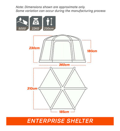 Enterprise 1 Blackout Tent & Enterprise Inflatable Shelter Combo