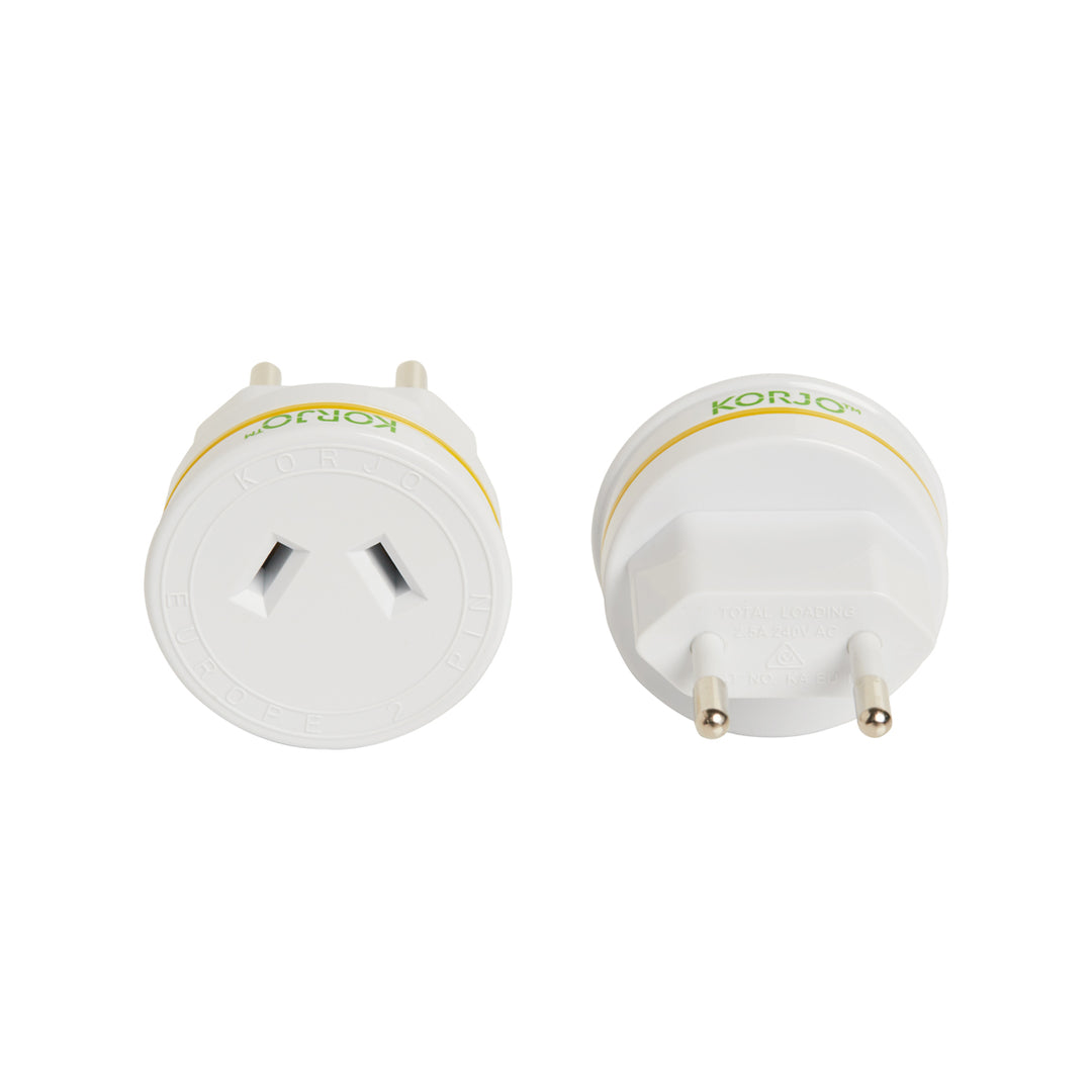 Adaptor Europe (Swiss + Italy) — detail | Korjo NZ