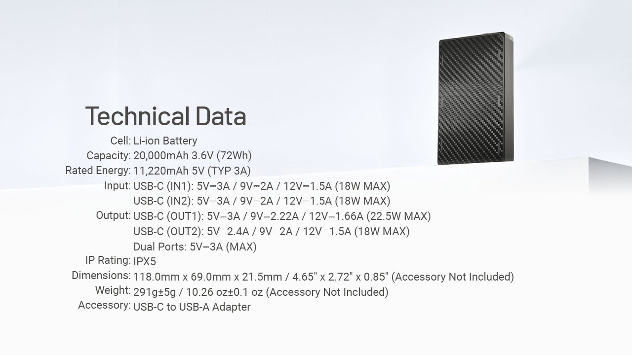 Nitecore NB20000 Gen3 USB-C 20000mAh Power Bank