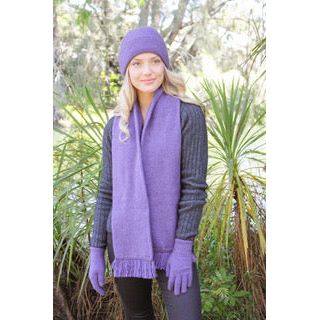 Possum Merino Plain Double Scarf - Lothlorian Knitwear