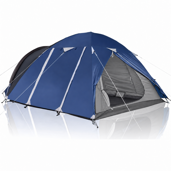Discovery 3V Tent – rear entrance and mid-grey inner