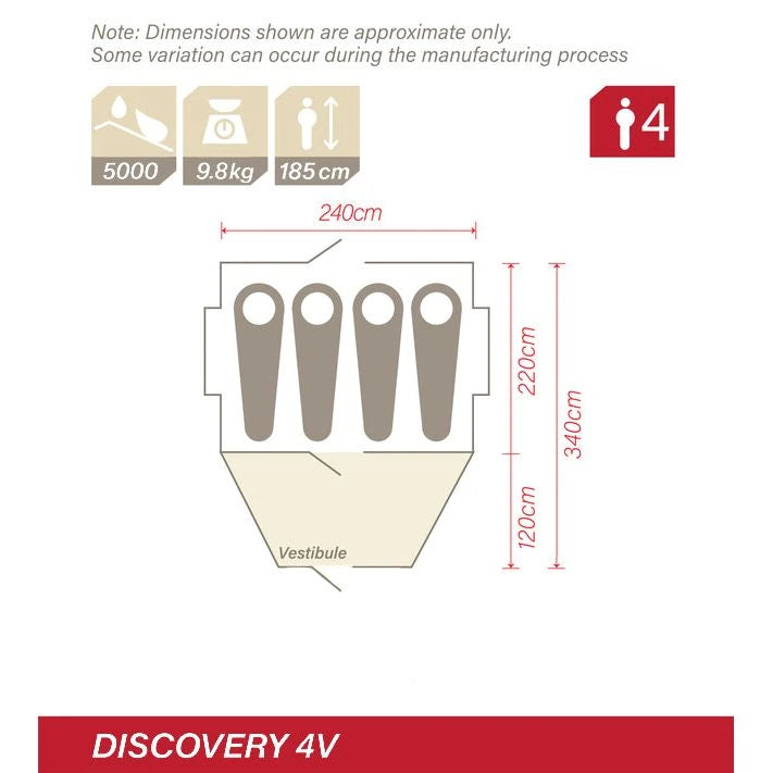 Discovery 4V Blackout Tent: floorplan