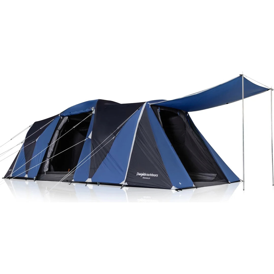 Discovery 6 Blackout: awning front; additional awning poles may be needed for all pictured awnings