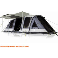 Enterprise 2: Three-quarter view with optional veranda awnings, sold separately