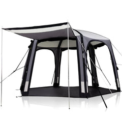 Enterprise Shelter V2: Shelter with a door extended as an awning