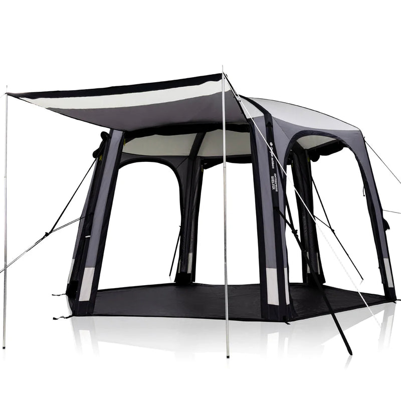 Enterprise Shelter V2: Shelter with a door extended as an awning