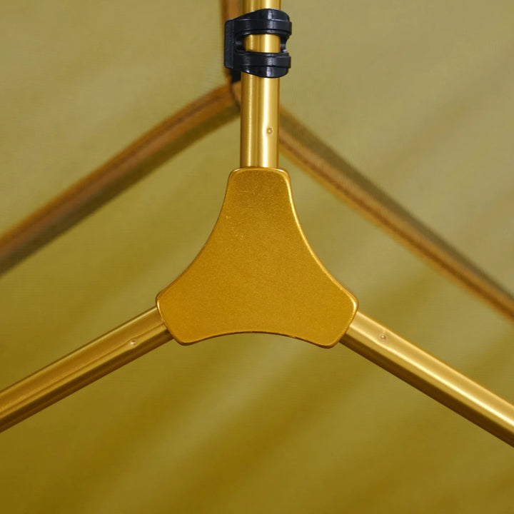Dwights Explore 3 V2 hiking tent — aluminium alloy pole hub detail