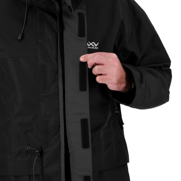 Mens Peak XV Hard Rain Jacket in Black, product photograph 7
