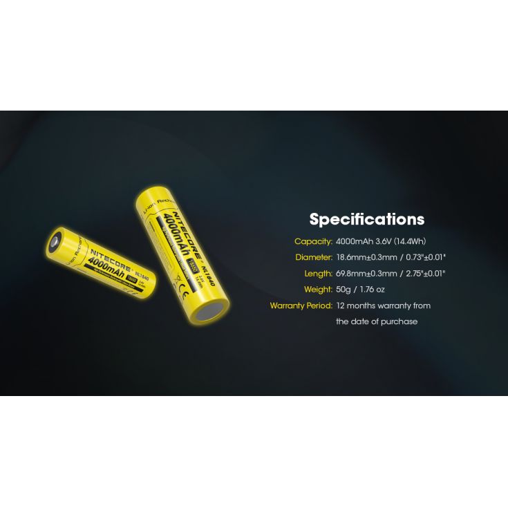 Nitecore NL1840 Spare Battery