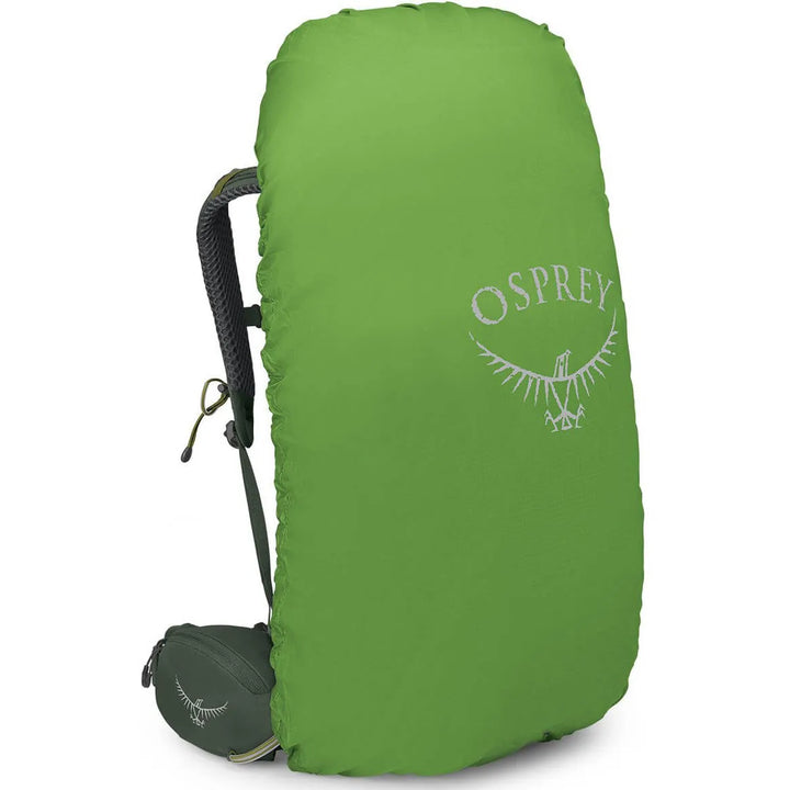 Osprey Kestrel 48 in Bonsai Green, included raincover fitted