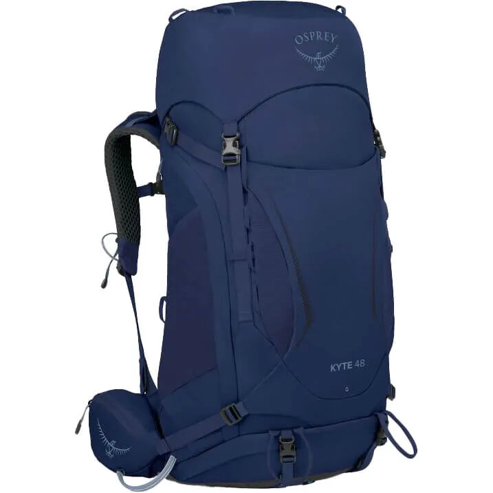 Osprey Kyte 48 in Serenity Blue, three-quarter front view