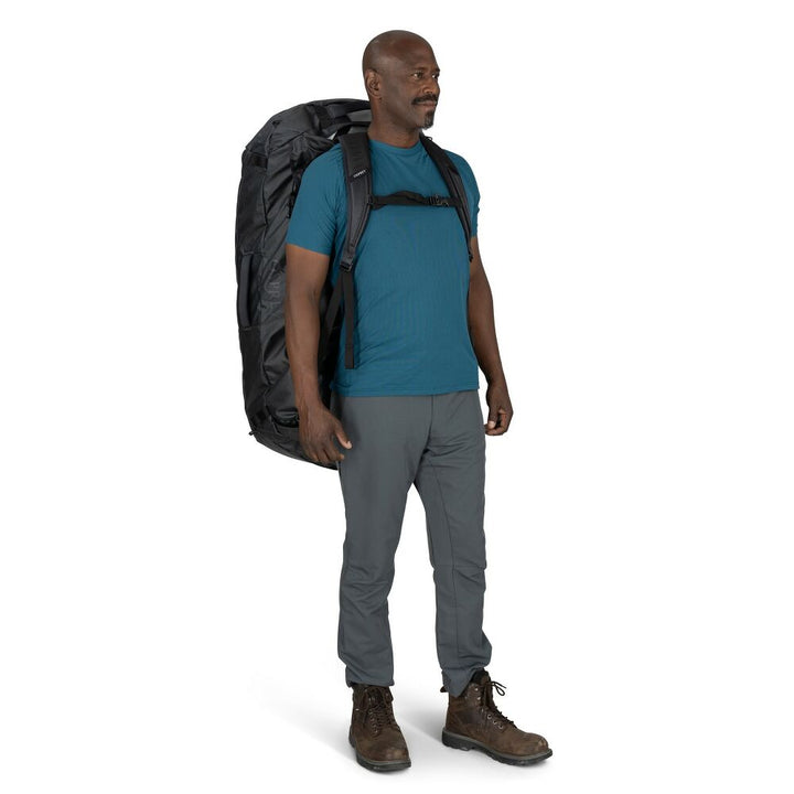 Osprey Transporter Duffel 150 in Raven Black/Black - backpack carry