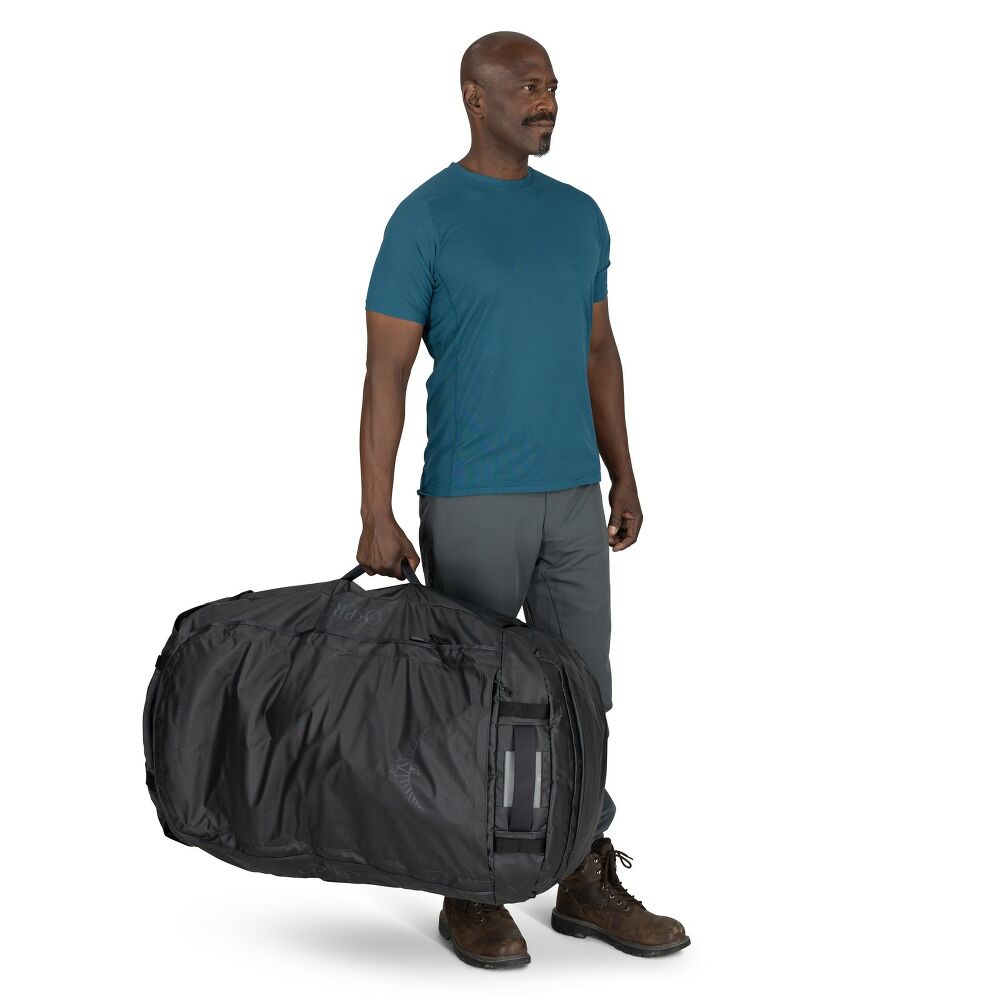 Osprey Transporter Duffel 150 in Raven Black/Black - hand carry
