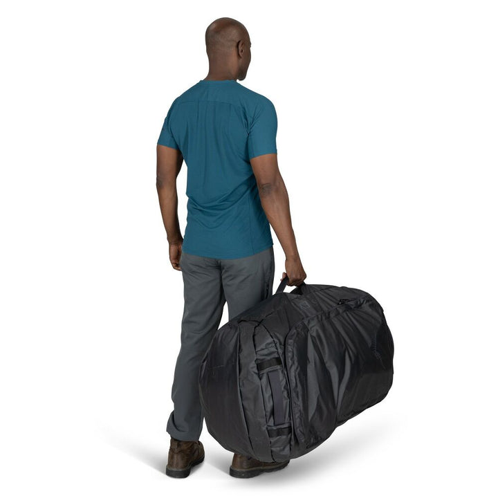 Osprey Transporter Duffel 150 in Raven Black/Black - grab handle carry