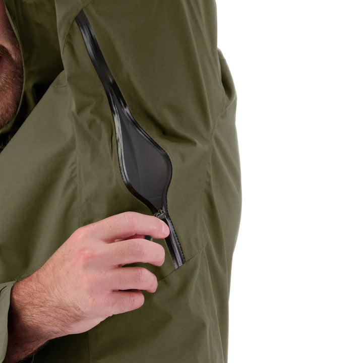 Peak XV Mens Pinnacle Waterproof Jacket in Army Green, product photograph 7