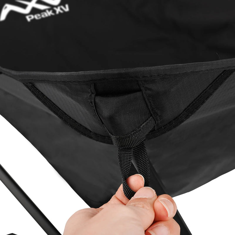 Close-up of the seat attachment on the Peak XV Ultralight Hiking Chair
