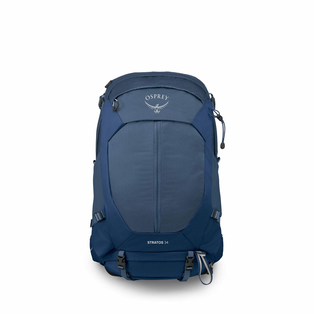 Osprey Stratos 34 men's pack in Nirvana Blue, front view