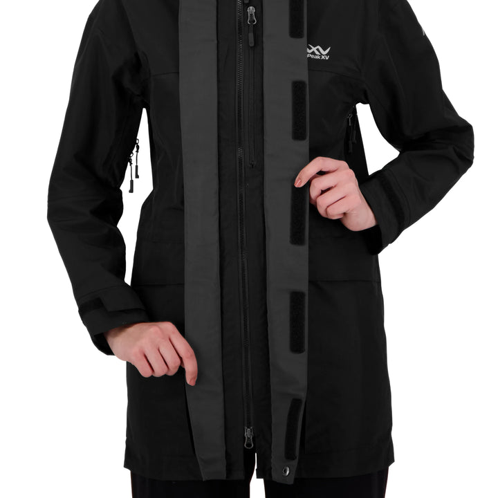 Womens Peak XV Hard Rain Jacket in Black, product photograph 14