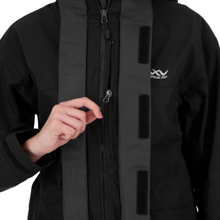 Womens Peak XV Hard Rain Jacket in Black, product photograph 15