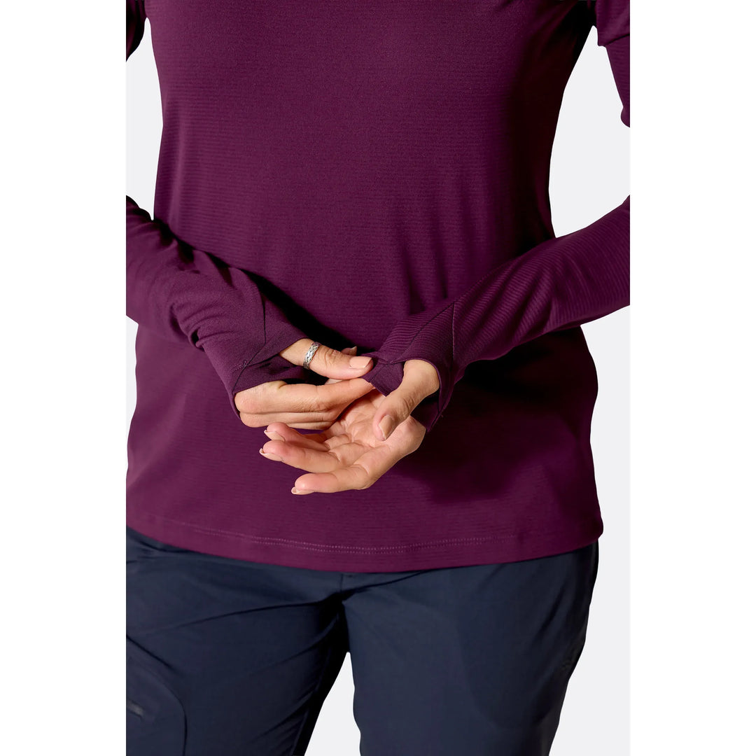 Womens Rab Force LS Tee (2026) — detail | Rab NZ