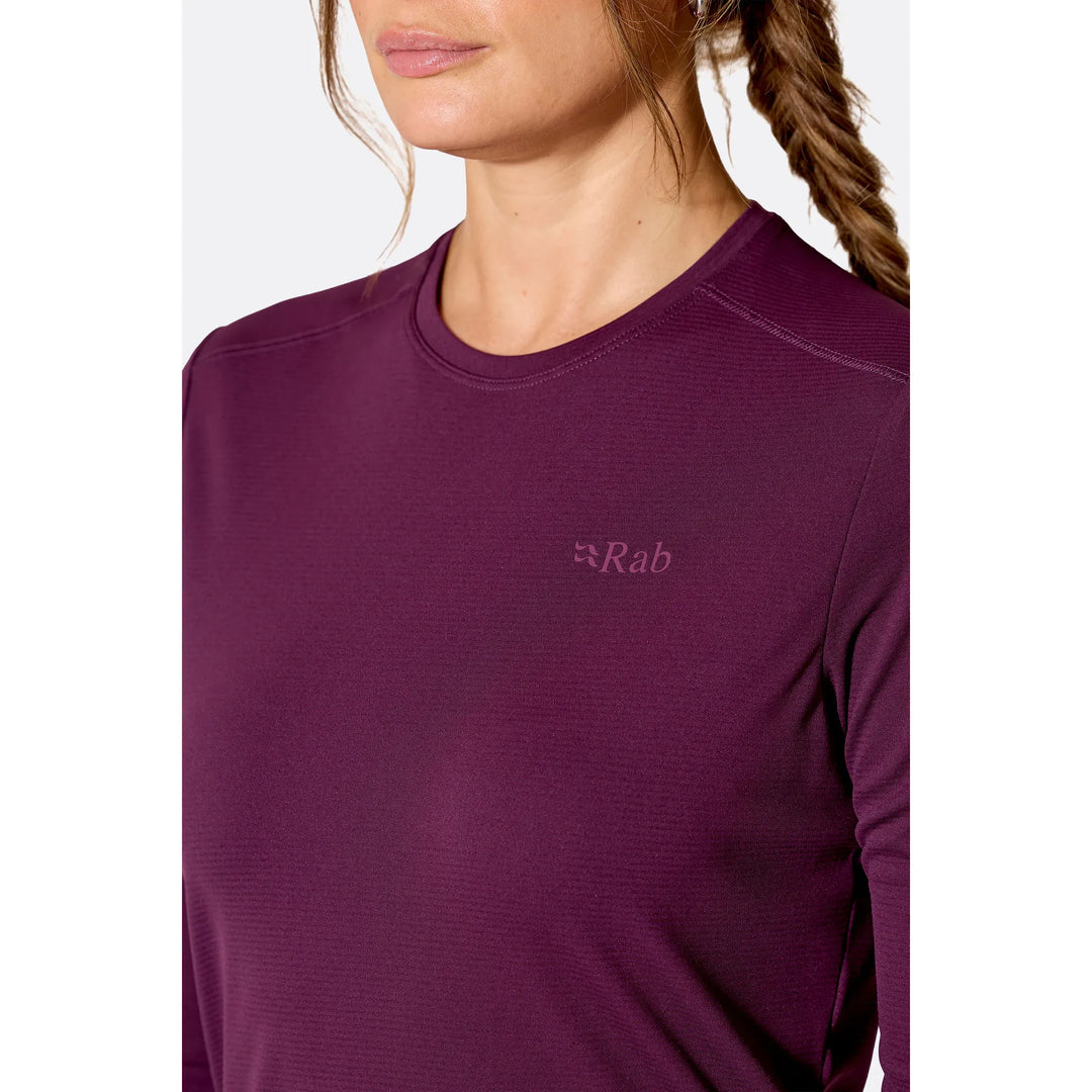 Womens Rab Force LS Tee (2026) — detail | Rab NZ
