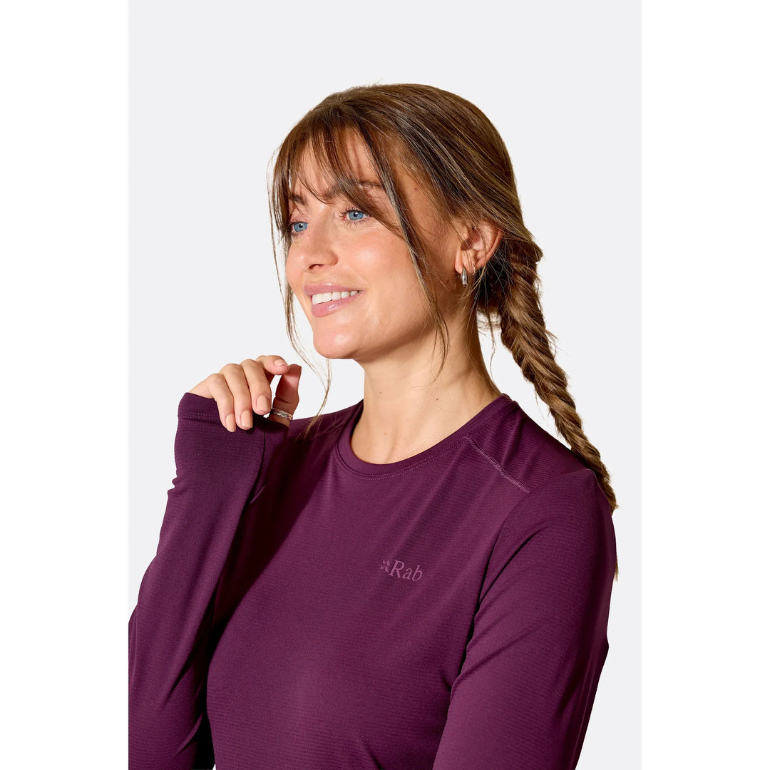 Womens Rab Force LS Tee (2026) — detail | Rab NZ