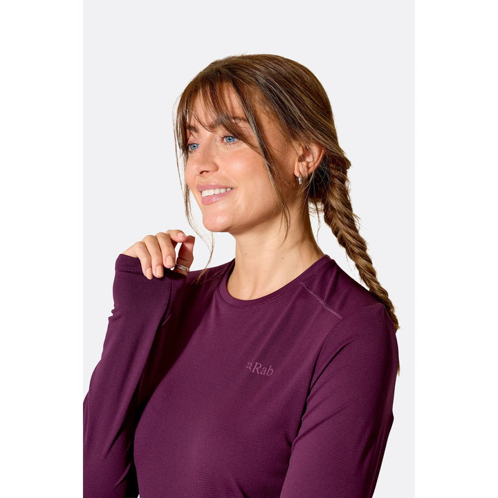 Womens Rab Force LS Tee (2026) — detail | Rab NZ