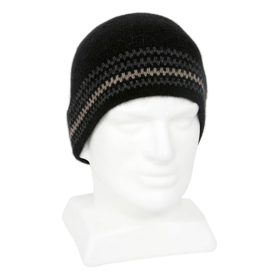 Possum Merino Urban Striped Beanie - Lothlorian Knitwear
