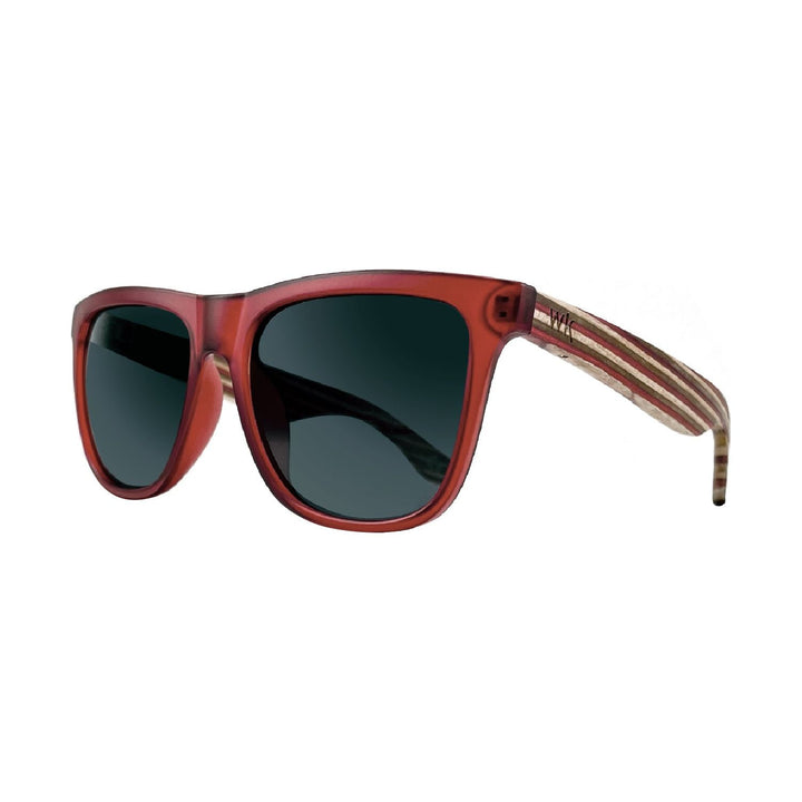 Wood Sunglasses Polarised for Men and Women - Dark Red