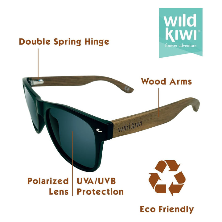 Wood Sunglasses Polarised for Men and Women - Walnut