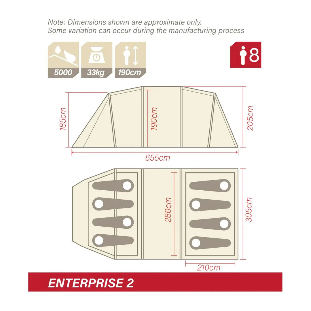 Enterprise 2 Blackout Tent & Enterprise Inflatable Shelter Combo